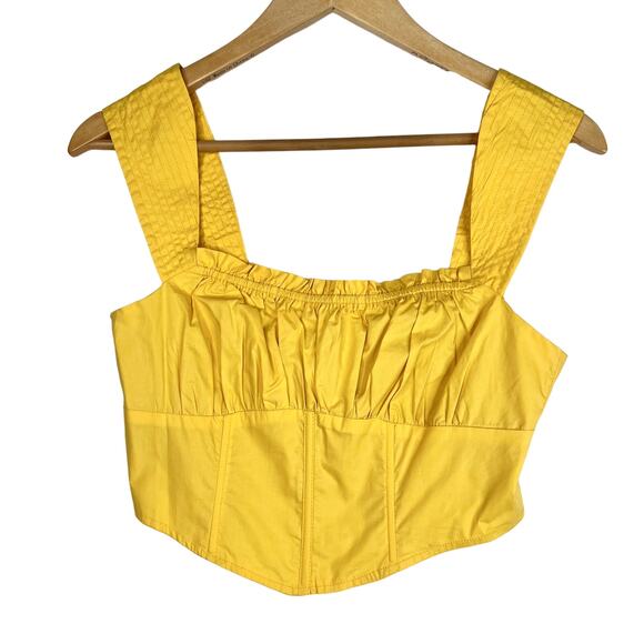 NWT Forever 21 Yellow Corset Tank Top Small - Picture 1 of 5